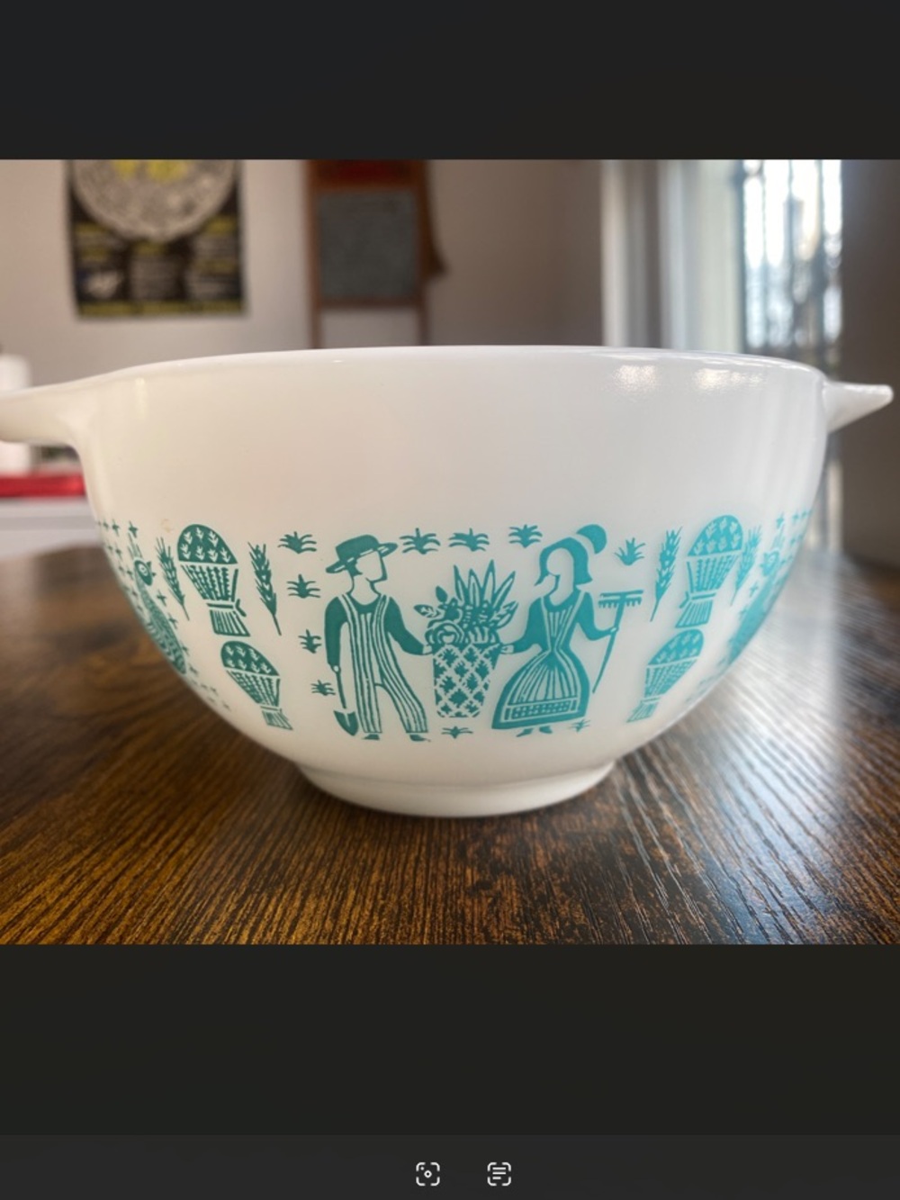 Vintage Pyrex Turquoise Amish Butterprint 1.5 Pint Cinderella Nesting Bowl - Picture 2 of 15